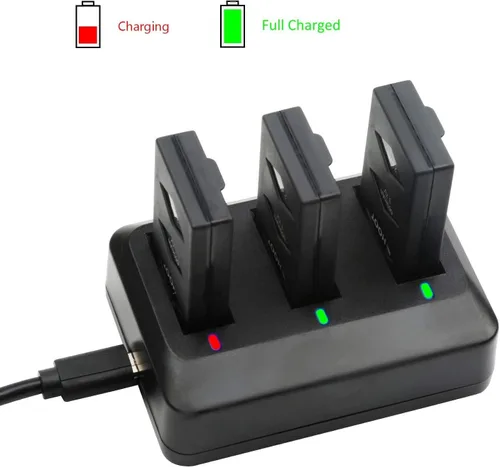 Vista 5 de SHOOT 3 Pack Battery 660mAh 3.7V Charger Kit for Parrot MiniDrone Jumping Sumo,the Win Robotics,Swing,Mambo,Parrot Mini Drone Rolling Spider