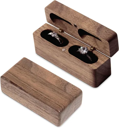 Vista 9 de Caja portadora de anillos de boda Propuesta delgada Caja de anillo ¿Qué tal para siempre?