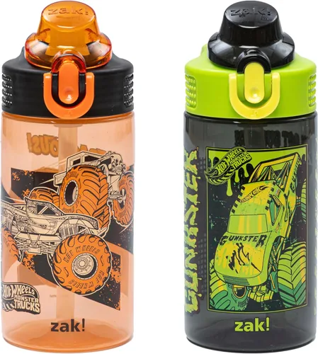 Vista 11 de Zak Designs Teenage Mutant Ninja Turtles - Botella de agua para niños para la escuela o viajes, paquete de 2 botellas de agua de plástico duradero