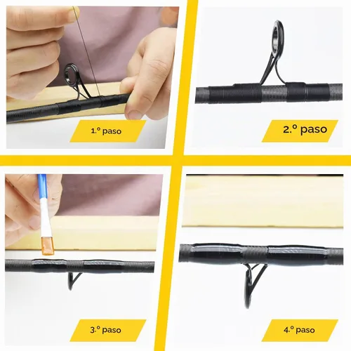 Vista 3 de Kit de reparación de guías de acero inoxidable para pesca de agua salada, 40 Uds