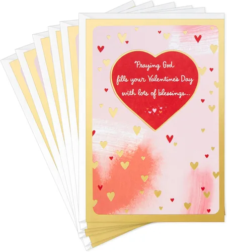 Vista 9 de Hallmark Surtido de tarjetas religiosas para el día de San Valentín, «Blessed» (6 tarjetas para el día de San Valentín con sobres)