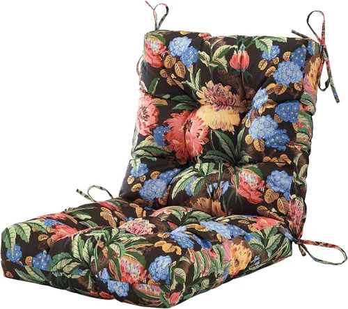 Vista 9 de BLISSWALK Cojines para sillas de exterior, 40 x 20 x 4 pulgadas, cojín de mimbre grueso con respaldo bajo y lazos para muebles de patio, floral