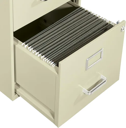 Vista 9 de OSP Home Furnishings - Archivador de metal con 2 cajones con cierre, color marrón Beige Bronceado