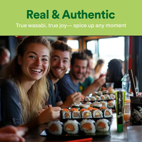 Vista 4 de Wasabi-O Real Wasabi Pasta – Auténtica raíz de wasabi fresca japonesa – calor suave – Tubo de compresión para sushi, salsa, mayonesa y mariscos – 3