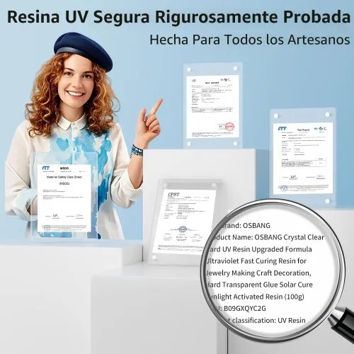 Vista 2 de Resina UV Cristal Transparente Fórmula Mejorada de Curado Rápido Ultravioleta para Joyería, Decoración de Manualidades, Pegamento Duro Transparente