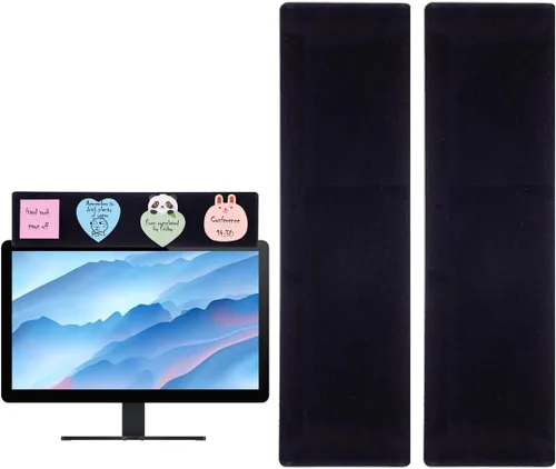 Vista 7 de Soporte superior de tablero de notas para monitor, soporte de notas adhesivas para monitor de 18", tableros adhesivos, tablero de mensajes