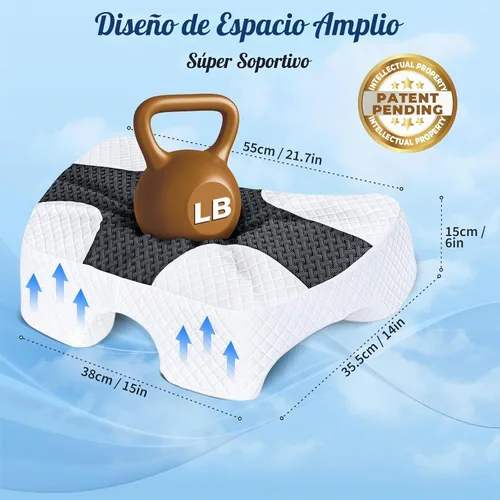 Vista 2 de Almohada para dormir lateral con orificios para los brazos, sistema de Negro