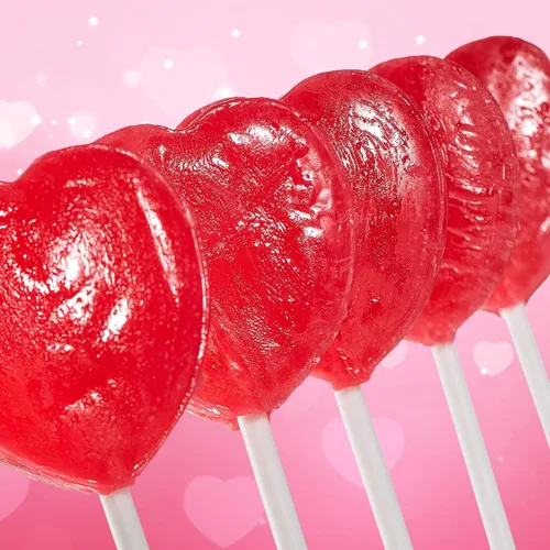 Vista 3 de Piruletas de corazón para el día de San Valentín, 28 unidades, paletas de San Valentín en forma de corazón, dulces de San Valentín envueltos