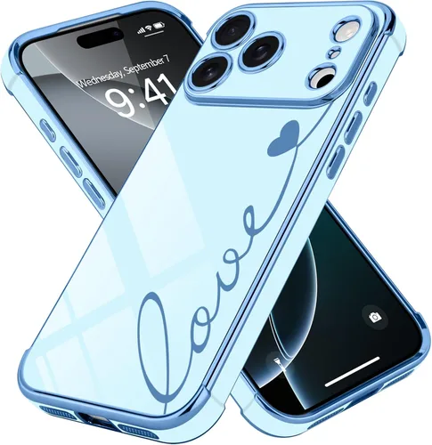 Vista 12 de LCHULLE Funda para iPhone 13 para mujeres y niñas, lindo corazón de amor Negro