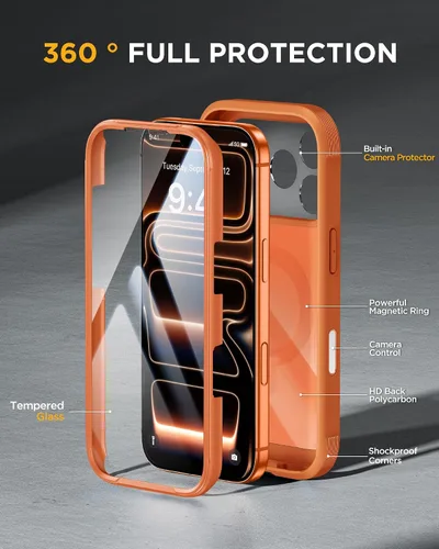 Vista 227 de Miracase Serie de vidrio para iPhone 11 de 6.1 pulgadas, funda protectora de cuerpo completo resistente mejorada con protector de pantalla de vidrio