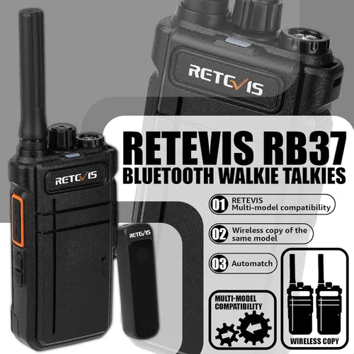 Vista 6 de Retevis RB37 Radios comerciales bidireccionales Bluetooth con auriculares