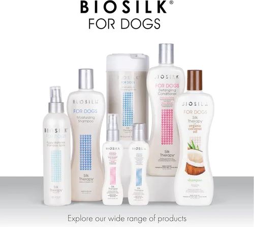 Vista 6 de BioSilk Champú de humedad para perros Silk Therapy con proteínas de seda y vitaminas, restaura el brillo y la suavidad, sin sulfato, sin parabenos