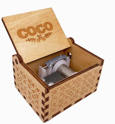 Vista 2 de Remember Me - Caja de música de madera para Navidad, cumpleaños, aniversario, 18 notas de madera, grabadas, cajas musicales para decoración