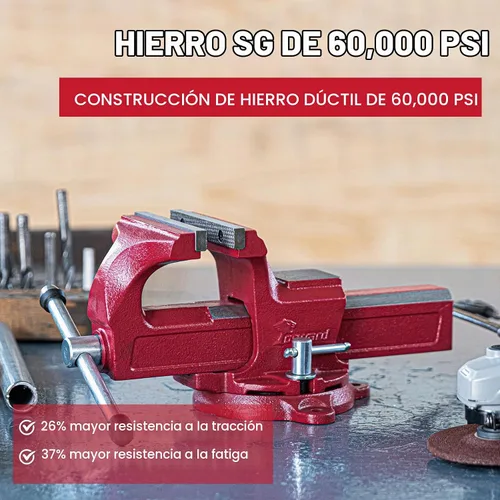 Vista 2 de Forward 1304 - Tornillo de banco de 4 pulgadas de hierro dúctil para el hogar, tornillo de banco de 4" para el propietario de la casa con yunque