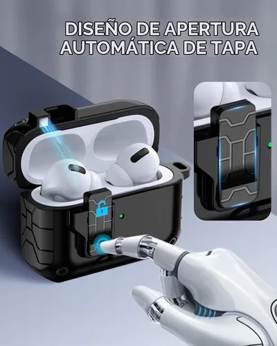 Vista 3 de Lerobo - Funda para AirPod Pro 2ª/1ª con bloqueo seguro compatible con Magsafe B-Negro