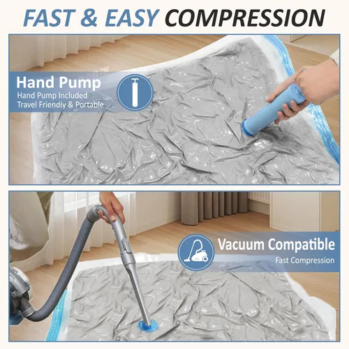 Vista 6 de Cozy Essential Vacuum Storage Bags, 80% Compression Vacuum Seal Space Saver Plastic Packaging Bags for Clothes, Blankets, Pillow, Bedding