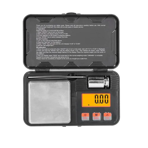 Vista 6 de Báscula de gramo de bolsillo 7.05 oz/0.00 oz Báscula de joyería Pantalla LCD Mini Balanza electrónica portátil con pinzas de peso Balanza