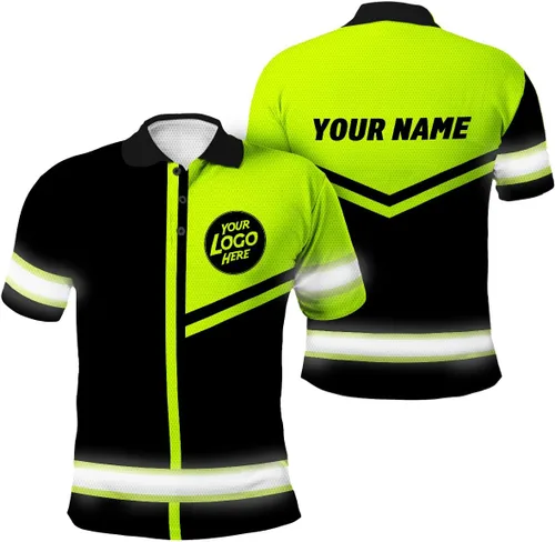 Vista 19 de Uniform Company - Polo reflectante de alta visibilidad para hombres y mujeres, polo de seguridad, ropa de trabajo para trabajadores