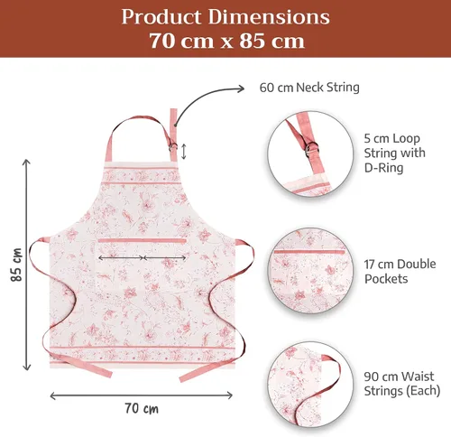 Vista 1119 de Maison d' Hermine Delantales para mujer con bolsillo, 100% algodón (27.50 x 31.50 pulgadas)