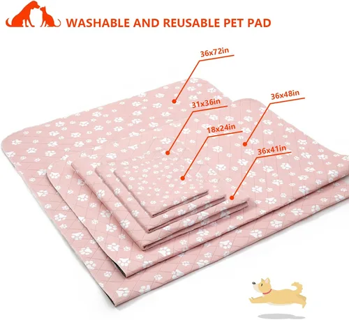 Vista 3 de Lepark Paquete de 2 almohadillas lavables para orina para perros, reutilizables, antideslizantes, para entrenamiento de mascotas