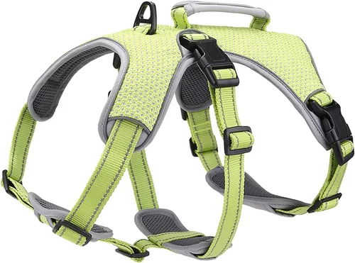 Vista 10 de Arnés de perro multiusos con soporte, arnés reflectante a prueba de escapes sin tirones ajustable con asa duradera, arnés para caminar para perros