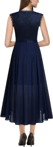 Vista 2 de Miusol Vestido largo formal de dama de honor estilo retro de encaje para mujer