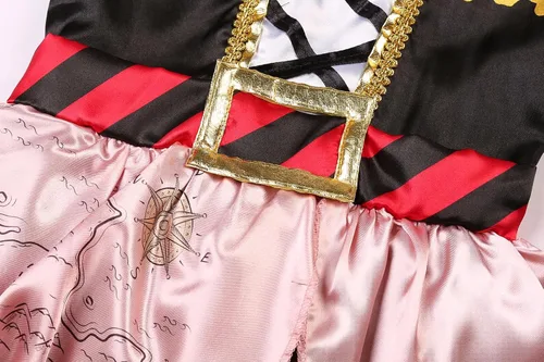 Vista 7 de Simplecc Disfraz de princesa pirata de lujo para niñas, disfraz de bucanero para fiesta de Halloween