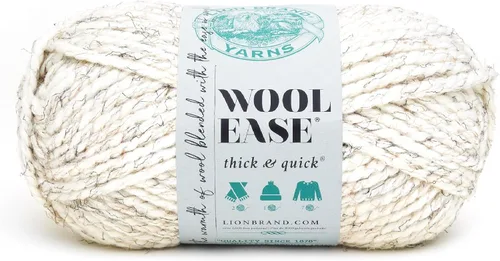 Vista 108 de Lion Brand Yarn - Ovillo de lana Wool-Ease Thick & Quick color fuerza aérea Super Bulky Wool Acrylic Blend Fiber for Soft Hats, Sweaters, Chunky