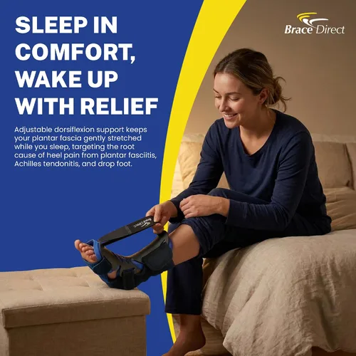 Vista 7 de Brace Direct Férula nocturna dinámica dorsal-posterior para fascitis plantar - Alivio nocturno para tendinitis de Aquiles, dolor de talón y pie