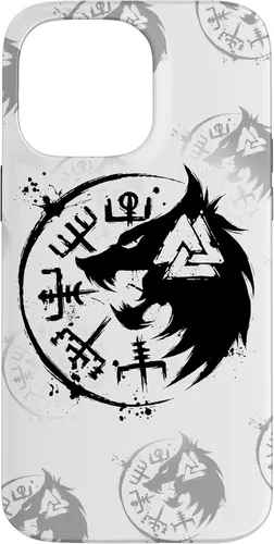 Vista 20 de iPhone 14 Plus Fenrir Wolf Fenris-Wolf - Viking Vegvisir Valknut Case