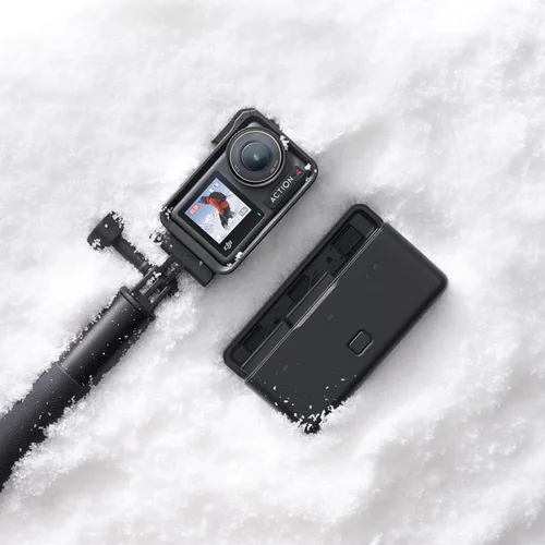 Vista 9 de DJI Osmo Action 4 Adventure Combo, cámara de acción impermeable 4K/120fps con sensor de 1/1.3 pulgadas, rendimiento de color de 10 bits y D-Log M