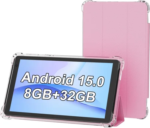Vista 9 de PEICHENG Tableta con Estuche Protector, 7" IPS 1024 * 600 Android 15.0 Tab PC RAM 8GB (3+5 Expand) + ROM 32GB Bluetooth 5.0 WiFi 6 2.4G+5G 2MP+5MP