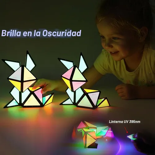 Vista 9 de TOSY Pirámide Magnética que Brilla en la Oscuridad - 1 Cubo se Transforma en 1 Billón de Formas, 15 piezas