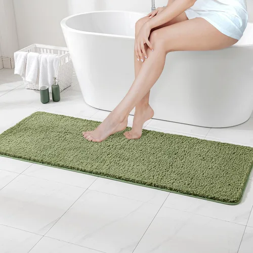 Vista 114 de MIULEE Alfombras de baño negras, suaves y pequeñas, absorbentes, antideslizantes, de secado rápido, esponjosas, para baño, bañera y duchas, lavables