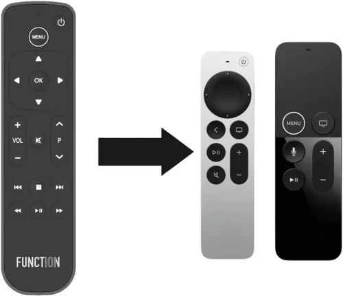 Vista 3 de Function101 F101-ATVRM Control remoto de botón de reemplazo para Apple TV Conectividad infrarroja 2 pilas AAA incluidas