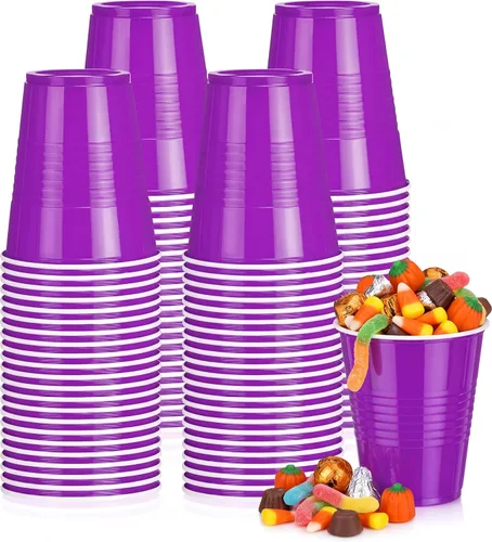 Vista 15 de Pickmesh Paquete de 50 Vasos de Plástico de 12 oz Vasos Desechables de Navidad a Granel para el Día de Año Nuevo, Bodas, Cumpleaños, Baby Shower