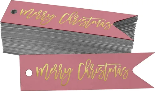 Vista 35 de Etiquetas colgantes con texto en inglés «Merry Christmas» para botellas de papel de aluminio, paquete de 50 unidades Aqua Blue