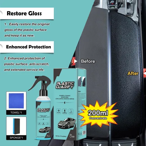 Vista 7 de Plastic Restorer for Cars, Plastic Clarify Spray for Black Trim & Vinyl