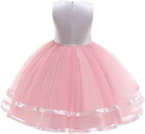 Vista 3 de COTRIO Unicorn Costume Fancy Dress Up Flower Girls Dresses Pageant Party Evening Gowns Halloween Tutu Dress