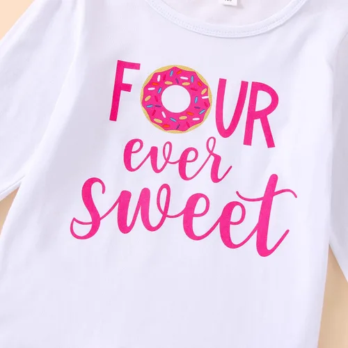 Vista 12 de Conjunto de ropa de cumpleaños para bebé niña pequeña, camiseta de manga larga, pantalones de campana, diadema