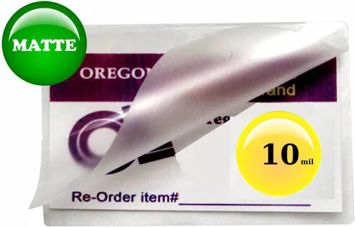 Vista 4 de Bolsas de laminación activadas por calor de 2-3/8 pulgadas x 3-5/8 pulgadas x 10 mil (2.362 in x 3.622 in x 250 micras de grosor) para hojas