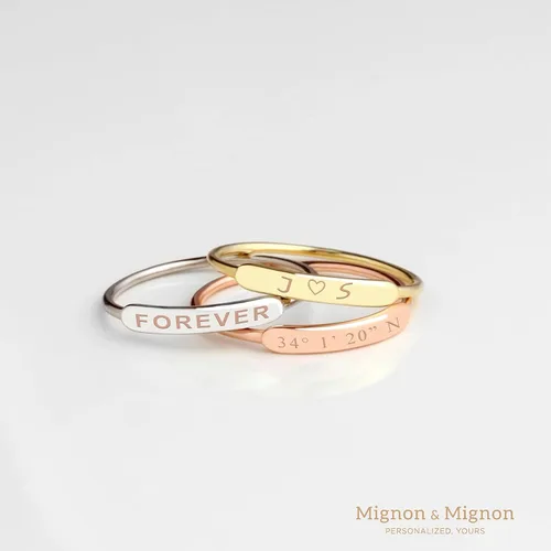 Vista 2 de Custom Name Ring Personalized Mother Day Gift for Mom Grandma Gifts from Daughter Stacking Ring Initial Ring Stackable Ring Wedding Bridesmaids