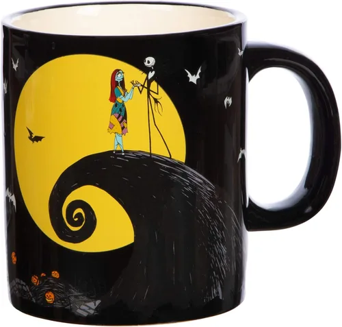 Vista 2 de Disney The Nightmare Before Christmas Halloween Taza de cerámica de 16 onzas Pesadilla antes de Navidad Halloween