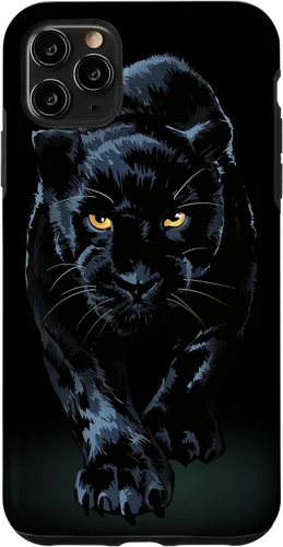 Vista 13 de iPhone 16 Black Panther Walking Toward Shadow - Estuche de regalo para amantes de los gatos salvajes