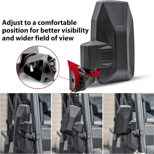 Vista 3 de Espejos retrovisores laterales ajustables para Polaris Ranger 1000 XP 570 900 17-24, espejos laterales retrovisores plegables para Polaris Ranger XP