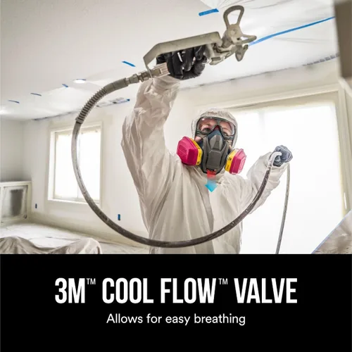 Vista 5 de 3M Multi-Purpose Quick Latch Reusable Respirator 65023QLH1-DC, OV/AG/P100, Mdm, 1-Fcpc, 1-pr of 60923 Crtrdg/Fltrs