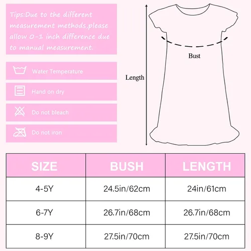 Vista 6 de Camisón de noche para niñas, unicornio, arco iris, princesa, pijama, ropa de dormir