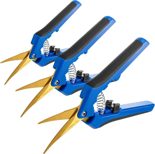 Vista 12 de GROWNEER 1 paquete de tijeras de podar de 6.5 pulgadas, tijeras de podar de mano para jardinería, tijeras de jardinería con cuchillas rectas
