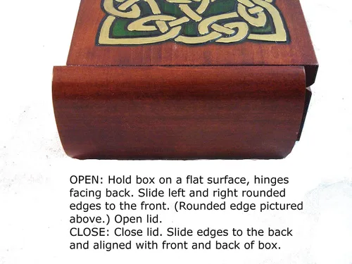 Vista 3 de Celtic Dream Eternity Knot Secret Jewelry Keepsake Polish Caja de madera