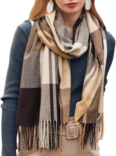 Vista 2 de SPELLTIVE Bufanda clásica de cachemira suave para mujer